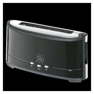 2-Scheiben Längs-Schlitz Toaster aus Edelstahl, Schwarz