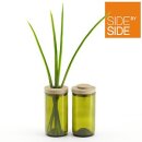 Side by Side Vase & Vorrats-Dose aus Glas und Holz,...