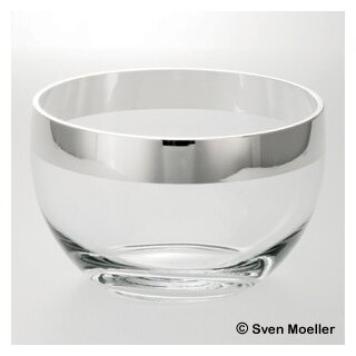 Schüssel Mosel aus Kristall-Glas und Fein-Silber, 25 cm