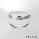 Schüssel Mosel aus Kristall-Glas und Fein-Silber, 18 cm