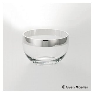 Schüssel Mosel aus Kristall-Glas und Fein-Silber, 13 cm