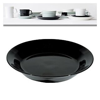 PIU tiefer Suppen-Teller 23 cm aus Porzellan, Schwarz
