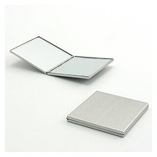 Quadratischer Taschen-Spiegel aus Aluminium