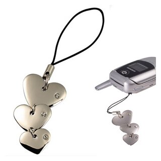 Handy-Schmuck 3 Hearts aus Metall