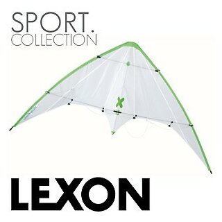 LEXON Design Lenk Drachen Kite aus Fiberglas / Aluminium, Grün-Weiss