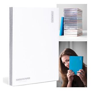 Fantasticpaper Couture Notizbuch A5 kariert, Snow mit Silberschnitt