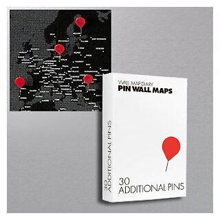 30 Design Ersatz-Pins zur Pin Wand-Karte, Rot