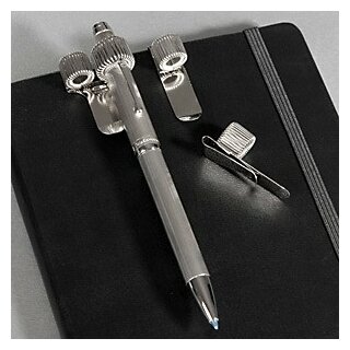 Stift- und Schreibgeräte-Halter mit Clip aus Metall, zweifach