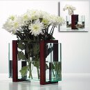 Flex Blumen Vase aus Glas und Buchenholz