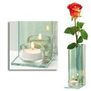 Blumen Vase und Teelicht-Halter Double Lightning aus Glas
